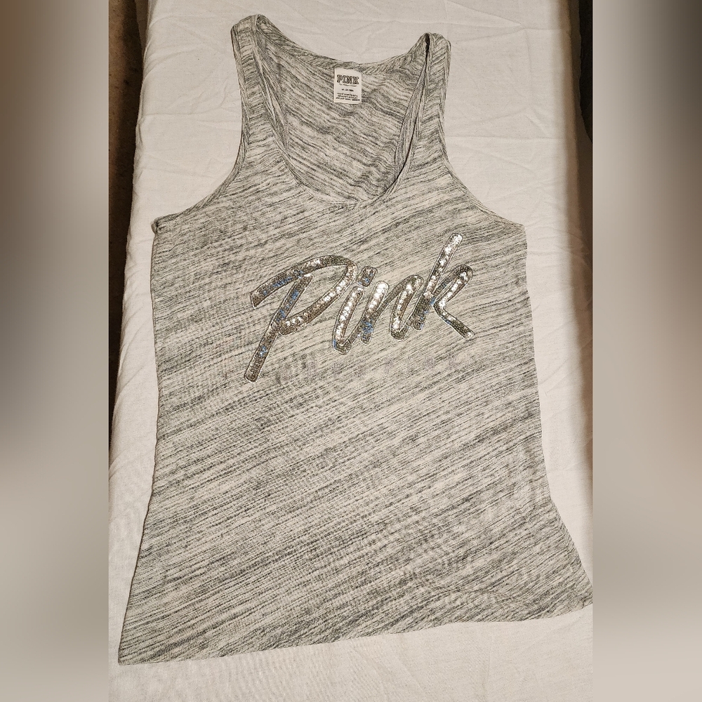 PINK Victoria's Secret Women's Heathered Gray Tank Top